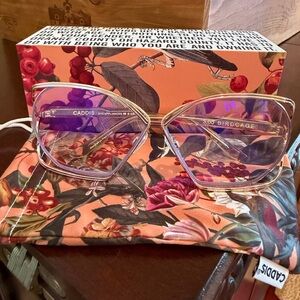 Birdcage Reading Glasses – polished rose gold blue light filtering - 3.00
